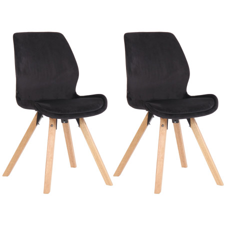 Ensemble de 2 chaises Luna en velours noir