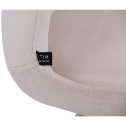 Ensemble de 2 fauteuils Luna en velours, couleur crème