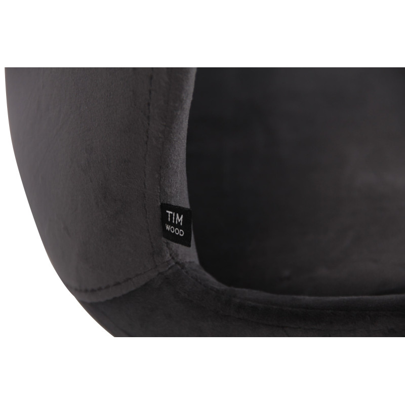 Ensemble de 2 chaises Luna en velours gris foncé