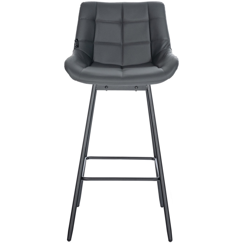 Tabouret de bar pivotant Weston en similicuir gris