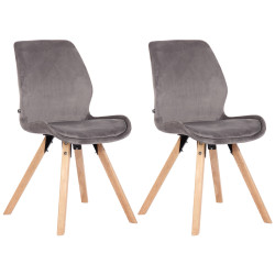 Ensemble de 2 fauteuils Luna en velours gris