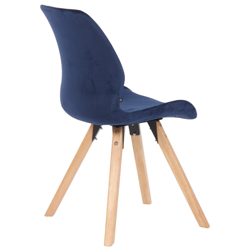 Ensemble de 2 chaises Luna en velours bleu