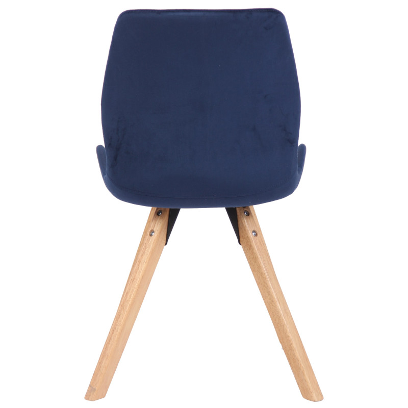 Ensemble de 2 chaises Luna en velours bleu