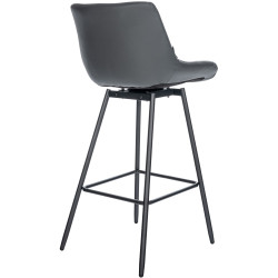 Tabouret de bar pivotant Weston en similicuir gris