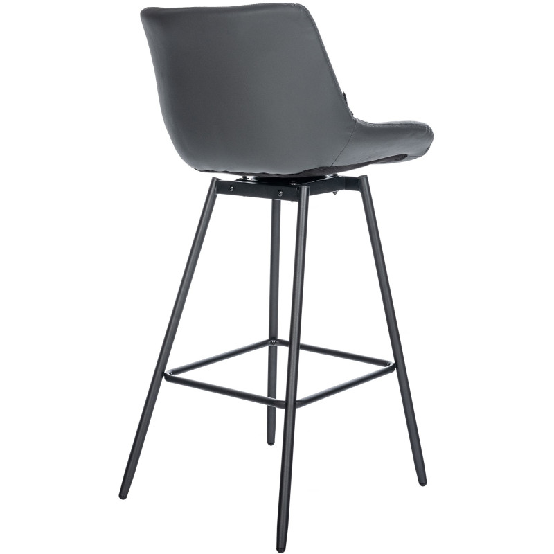Tabouret de bar pivotant Weston en similicuir gris