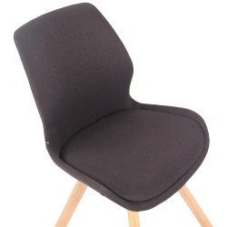 Ensemble de 4 chaises Luna, tissu noir