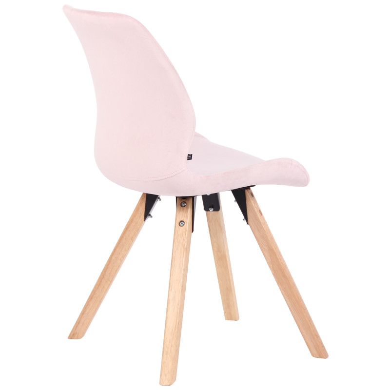 Ensemble de 4 chaises Luna en velours rose