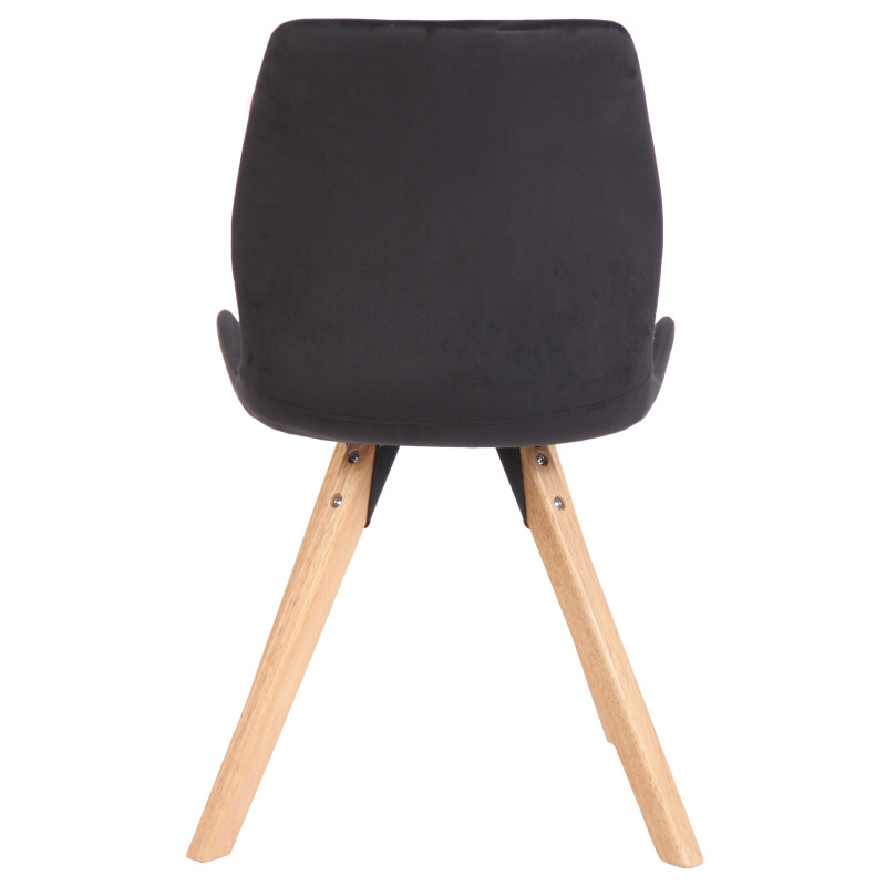 Ensemble de 4 chaises Luna en velours noir