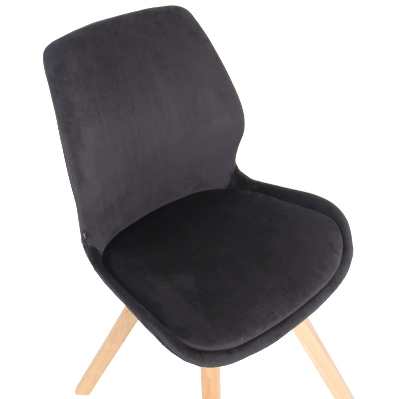 Ensemble de 4 chaises Luna en velours noir