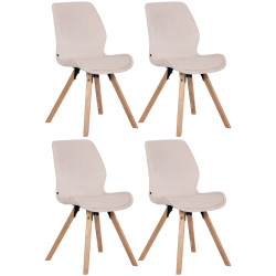 Ensemble de 4 chaises Luna en velours crème