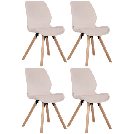Set di 4 sedie Luna crema,Velluto
