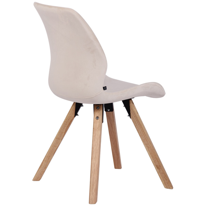 Ensemble de 4 chaises Luna en velours crème