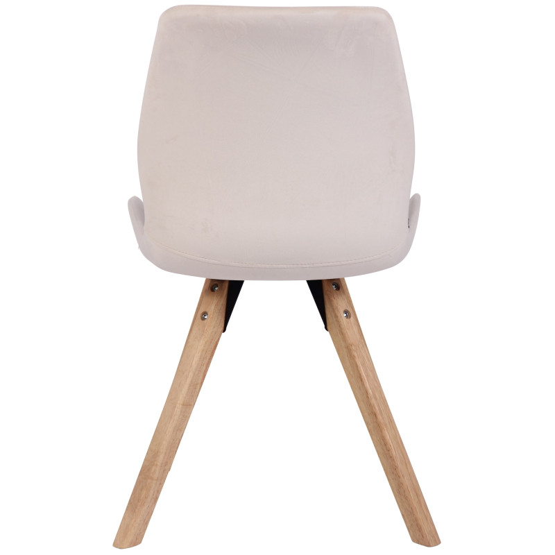 Ensemble de 4 chaises Luna en velours crème