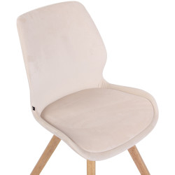 Ensemble de 4 chaises Luna en velours crème
