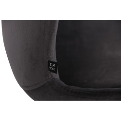 Ensemble de 4 chaises Luna en velours gris foncé