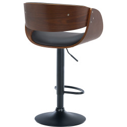 Tabouret de bar Portmore simili cuir noyer/noir