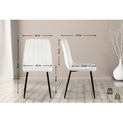 Fauteuil en velours Dijon, blanc crème