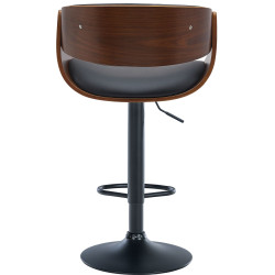Tabouret de bar Portmore simili cuir noyer/noir