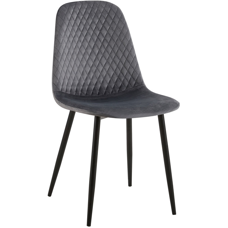 Fauteuil Giverny, velours gris foncé