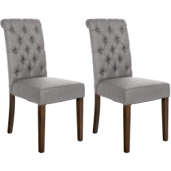 Ensemble de 2 chaises de salle à manger Lisburn, tissu gris