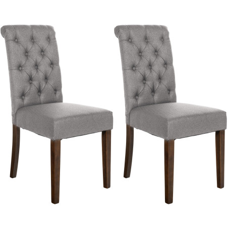 Ensemble de 2 chaises de salle à manger Lisburn, tissu gris