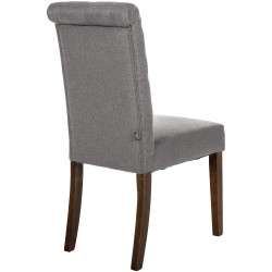 Ensemble de 2 chaises de salle à manger Lisburn, tissu gris
