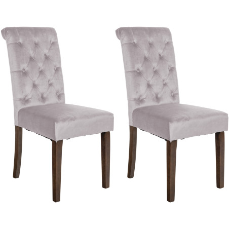 Ensemble de 2 chaises de salle à manger Lisburn en velours gris