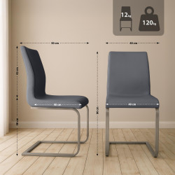 Ensemble de 2 chaises de salle à manger Belfort gris