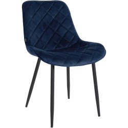 Ensemble de 4 chaises, velours Springs, bleues