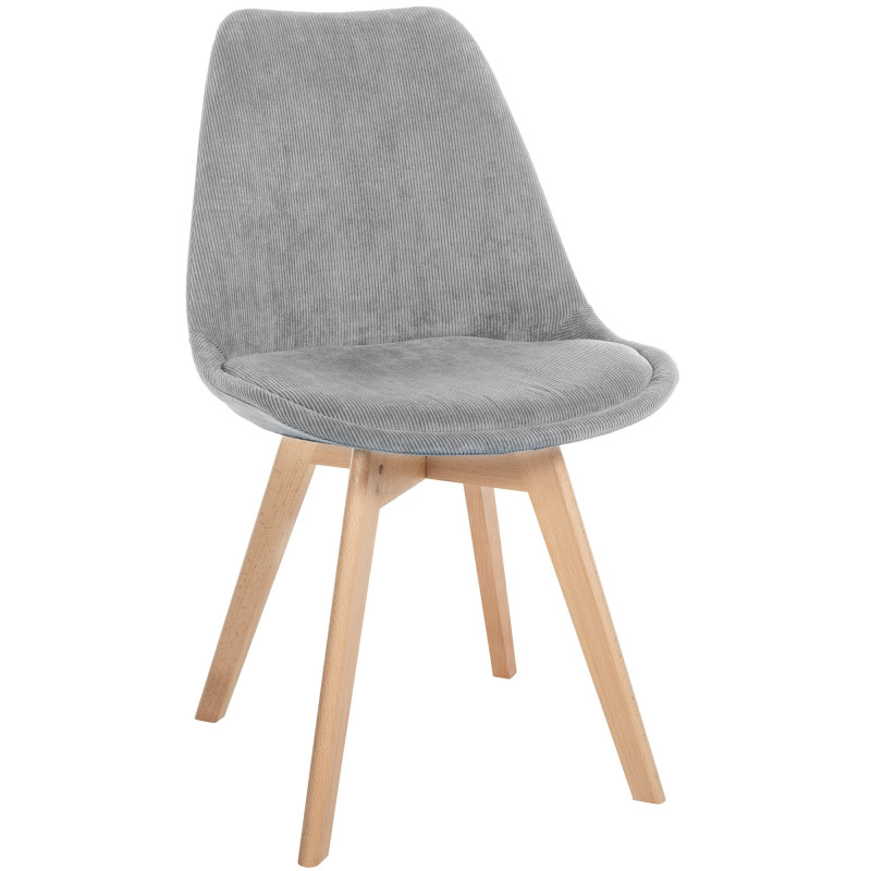 Fauteuil Linares Cord, gris clair