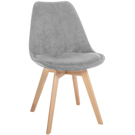 Fauteuil Linares Cord, gris clair