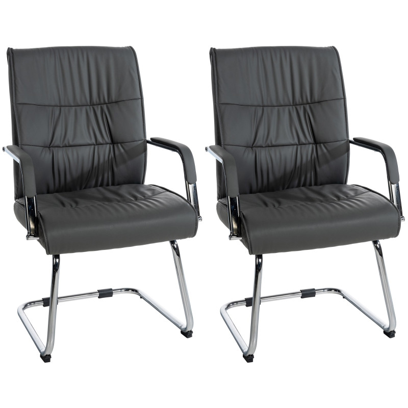 Ensemble de 2 chaises visiteurs gris Sievert