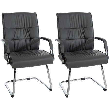 Ensemble de 2 chaises visiteurs gris Sievert