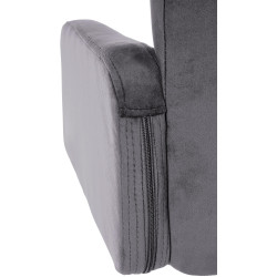 Sgabello da bar Los Angeles in velluto bianco grigio scuro