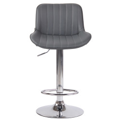 Lot de 2 tabourets de bar Lentini, simili cuir, chrome gris