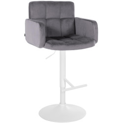 Tabouret de bar Los Angeles velours blanc gris foncé