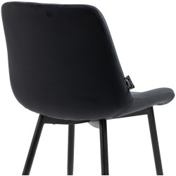 Ensemble de 4 chaises de salle à manger Victoria, velours, noir