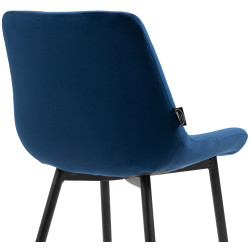 Ensemble de 4 chaises de salle à manger Victoria en velours bleu