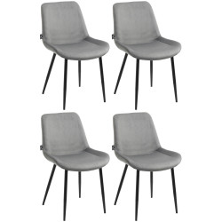 Ensemble de 4 chaises de salle à manger Victoria, velours gris