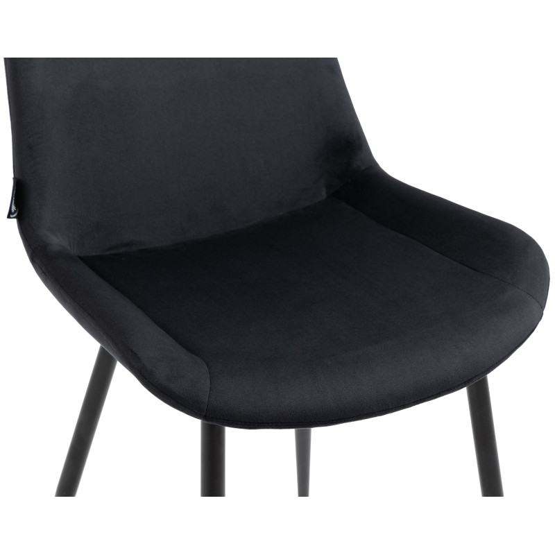 Ensemble de 2 chaises de salle à manger Victoria, velours, noir