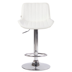 Lot de 2 tabourets de bar Lentini, simili cuir, chrome blanc