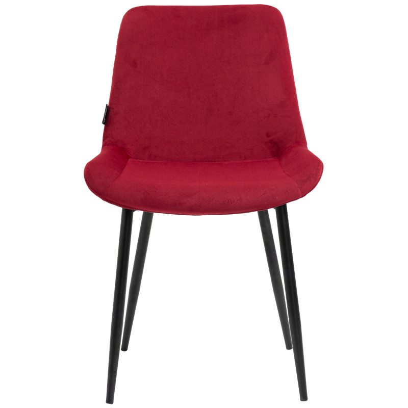 Ensemble de 2 chaises de salle à manger Victoria, velours, rouge