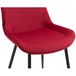Ensemble de 2 chaises de salle à manger Victoria, velours, rouge