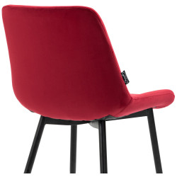 Ensemble de 2 chaises de salle à manger Victoria, velours, rouge