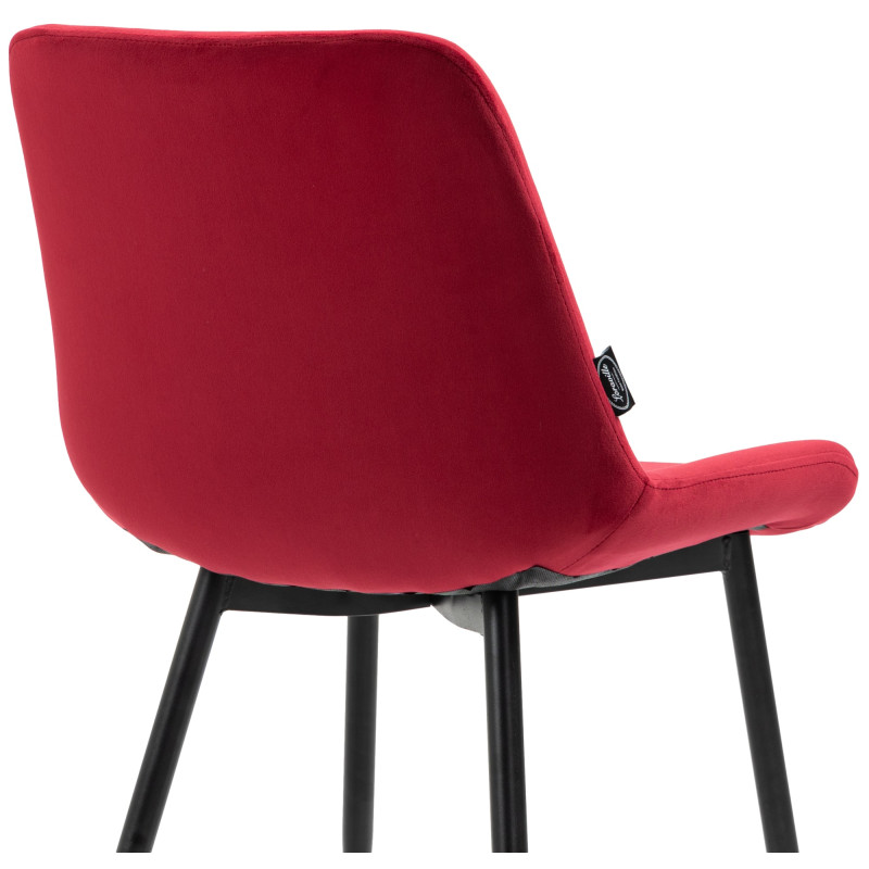 Ensemble de 2 chaises de salle à manger Victoria, velours, rouge