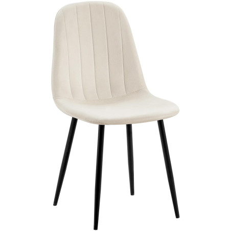 Chaise de salle à manger Baxter en velours blanc crème