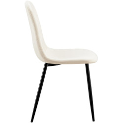 Chaise de salle à manger Baxter en velours blanc crème