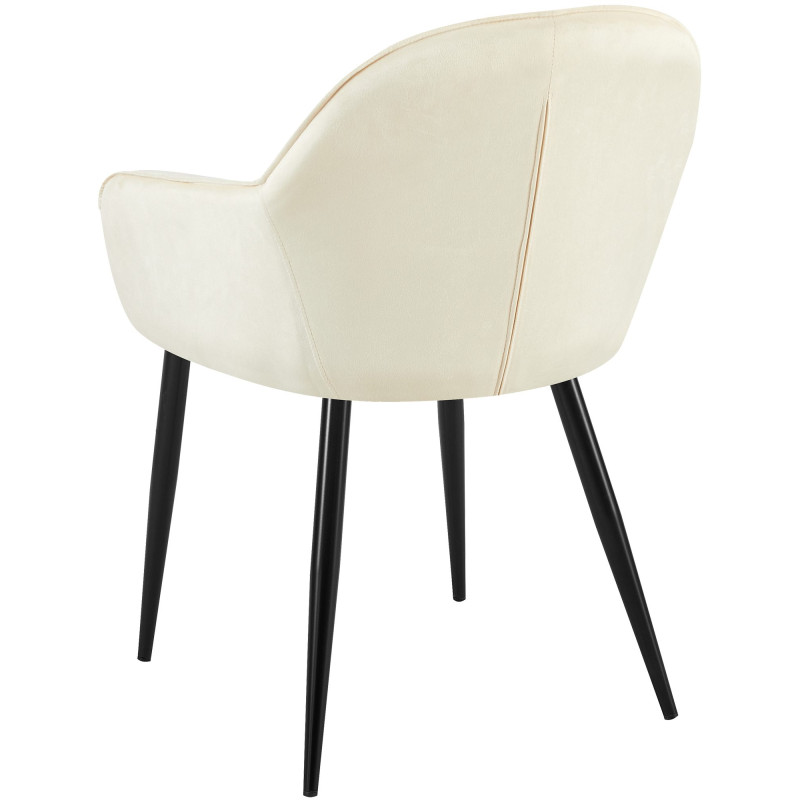 Chaise de salle à manger Boise en velours crème