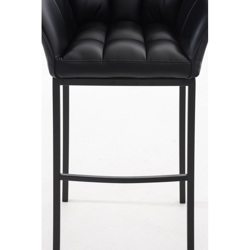 Tabouret de bar Damaso B avec structure à 4 pieds noir