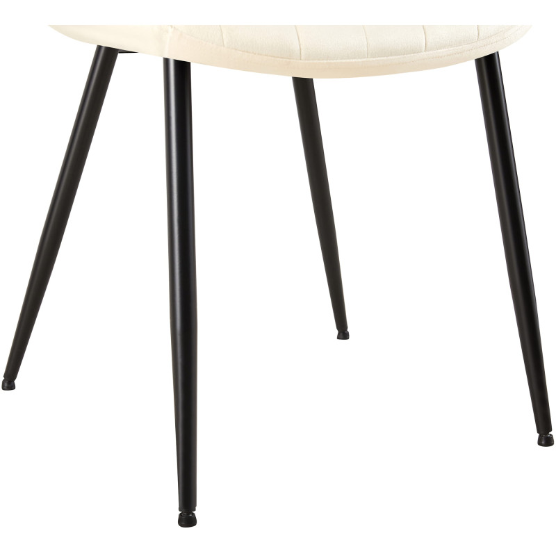 Fauteuil Rahden, velours, crème